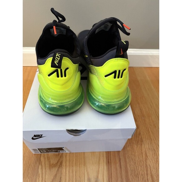 Nike Air Max 270 Retro Future Mens Size 13 Black Neon Running Shoes Aq9164-005 - Picture 4 of 8